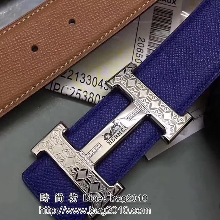 愛馬仕HERMES 純手工雙面手掌紋 精品高端男士皮帶 HHG1280
